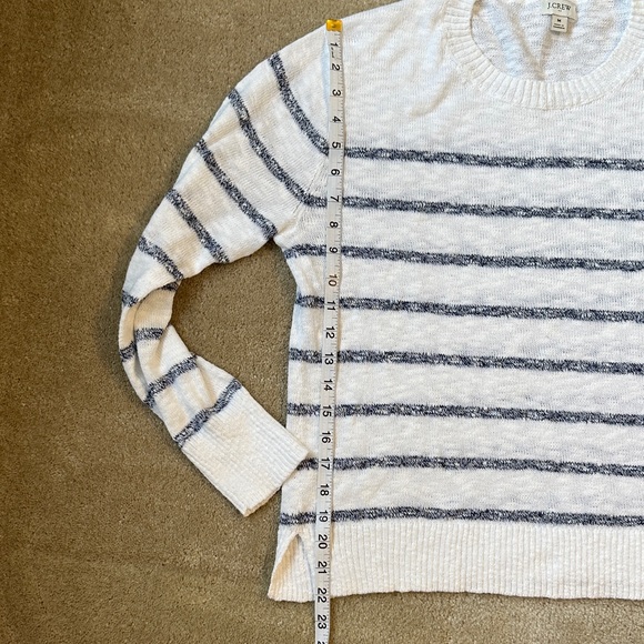 J. Crew Factory White and Navy Striped Beach Sweater - Picture 6 of 7